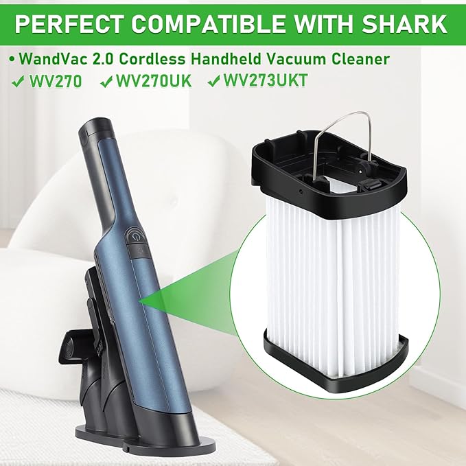 5 Pack WV401 Replacement Fabric Filter for Shark Cordless Handheld Vacuum WV401BL WV401PK WV403BR WV410PR WV410CO WV410BL WV410GN WV410TL, Compare to Part XFFWV400