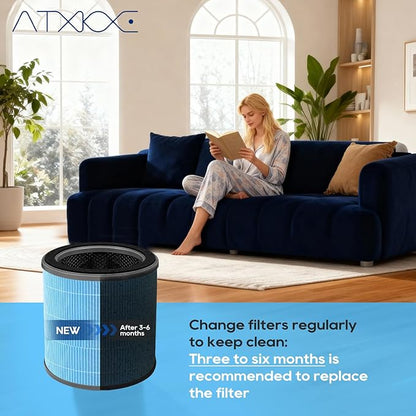AP070B Replacement Filter Compatible with Aircillin AP070A and AP070B Air Purifier, 4-in-1 High-Efficiency True Filter with Activated Carbon, 2 Pack