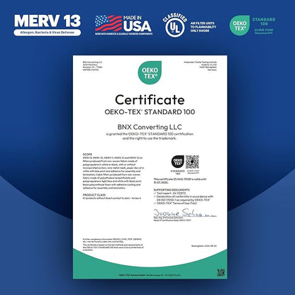 BNX TruFilter 20x23x1 Air Filter MERV 13 (2-Pack) - MADE IN USA - Electrostatic Pleated Air Conditioner HVAC AC Furnace Filters for Allergies, Pollen, Mold, Bacteria, Smoke, Allergen, MPR 1900 FPR 10