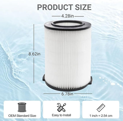 2 Pack Replacement VF4000 Filter for Ridgid Shop Vac Filter 5-20 Gallon, Standard H13 HEAP Wet/Dry Rigid Shop Vac Filters Compatible with Husky 6-9 Gallon Vacuums, With 2 Foam Sleeves and 1 Brush