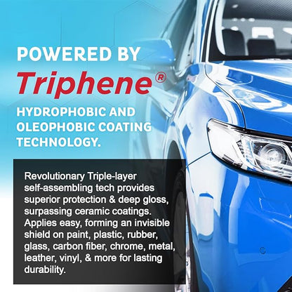 MAXLONE ™ Car Spray with Triphene® Technology, Quick Spray & Wipe All Purpose Waterless Detailer - Clean, Shine, Protect Paint, Glass, Wheels, Trim Without Pre-Washing (2, 20oz w 4 Micro Fiber Cloth)