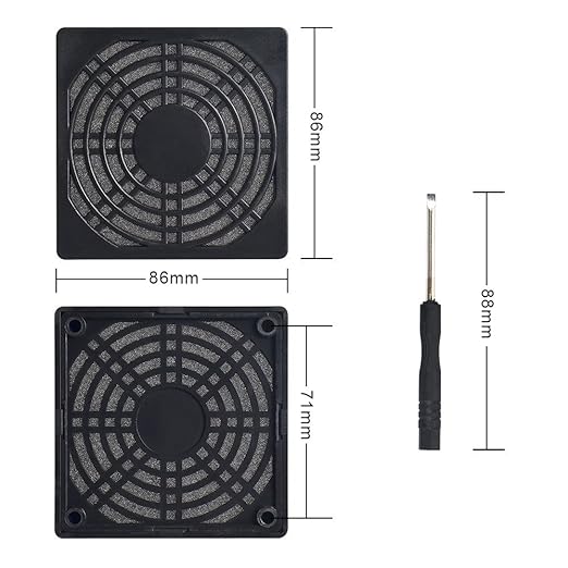 ELUTENG 80mm Fan Filter 2 Pack Ventilation Grill Cover IP40 Dustproof Cool Computer Ventilator Guard with Screwdrivers Dust Filter Kit for 8cm Cooling Fan Compatible for 80x80 Case Fan USB Cooling Fan