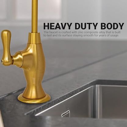Metpure Non-airgap RO Faucet Reverse Osmosis Drinking Water Filtration System Water Dispenser Spout (Classic Bronze). Vase Style with Faucet Wrench.