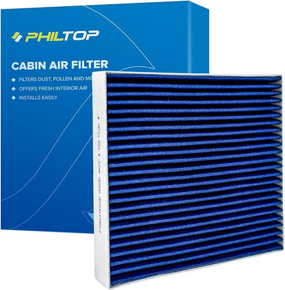 PHILTOP Premium Cabin Air Filter w/Dual Activated Carbon, Compatible with CF11643 Volkswagen Jetta, Tiguan, Atlas, Taos, Atlas Cross Sport, GTI, Golf Alltrack, SportWagen, e-Golf, Golf R