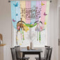 Tie Up Curtains,Happy Easter Rabbit Butt Egg on Daisy Leaf Adjustable Rod Pocket Window Shade Curtain Drape Bufferfly on Wood Barn Tie-Up Valance for Kitchen Bedroom Living Room Windows,46"x63"