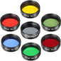 Astromania Telescope Filter Set for 1.25 Inch Eyepiece&Astronomical Telescopes, 7 Pcs Telescope Accessories Color Filter Kit Include Red Yellow Green Blue Moon Filters for Planetary Lunar Observation