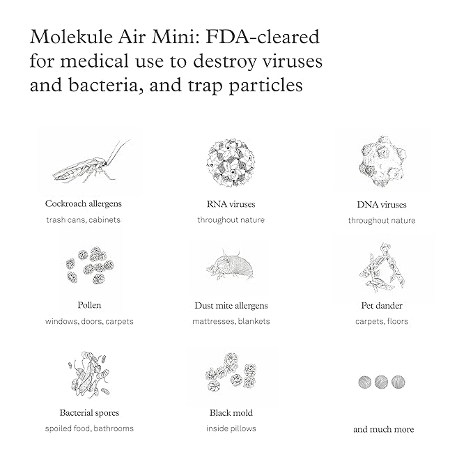 Molekule Air Mini & Air Mini+ PECO Filter - Nanocatalytic Filter for Healthy Air Quality - Eliminates Allergens & Viruses at a Molecular Level - Light-Activated - Home & Office Use