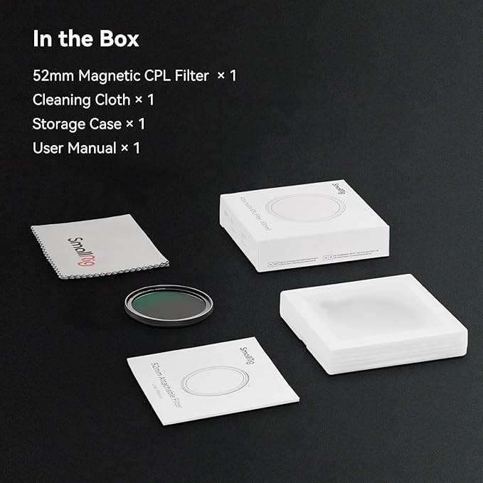 SmallRig 52mm Magnetic Circular Polarizers Filter, HD Optical Glass 28 Layer Multi Nano Coated Circular Polarizing Filter Magnetic CPL Ultra Slim Frame/Waterproof/Scratch Resistant - 4216
