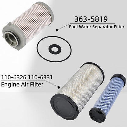 1000 Hours Maintenance Filter Kit 258-2829 265-6619 265-6618 421-5479 377-6969 416-5884 363-5819 110-6326 110-6331 Compatible with CAT 236D 242D 246D 259D 279D 289D 299D 299D2 262D 272D 272D2 257D