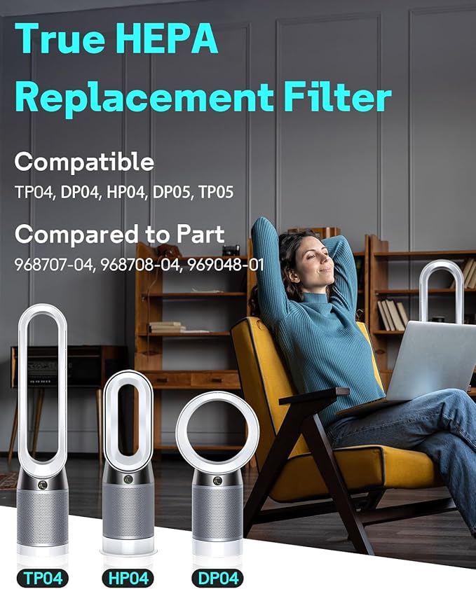 Leemone TP04 Replacement Filter Compatible with Dyson TP04 DP04 HP04 TP05 DP05 Air Purifier, 360° Combi Glass Filter & Activated Carbon Filter, 1 Pack