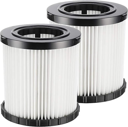 DCV581H DCV580H Vacuum Filter for DEWALT 20V MAX Shop Vac Cleaner Cordless and Corded Portable 2 Gallon Wet Dry Vacuum, Washable and Reusable Hepa Replacement Filter, 2 Pack