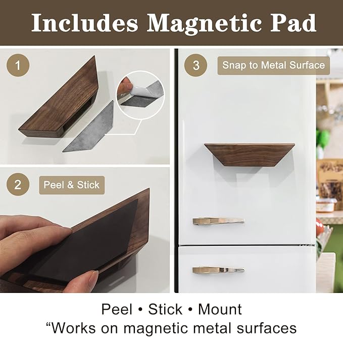 Coffee Filter Holder Magnetic, Solid Walnut Wood Coffee Filter Storage Organizer for Coffee Station, Holds Up to 50 V60-Style Cone Paper Filters, Side Mount for Espresso Machine or Fridge