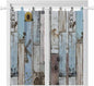 Blue Grey Wooden Bedroom Curtains 72 Inch Length, Window Curtains Tab Top, Farmhouse Barn Sunflowers Retro Light Filtering Window Treatments Drapes 52"x72" 2 Panel