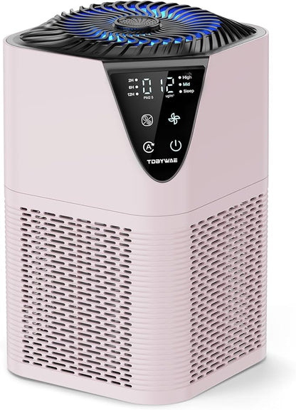 Air Purifiers for Home Large Room up to 1750 Sq Ft, H13 True HEPA Filter Air Purifiers for Bedroom, 25dB Quiet for Home,Bedroom,Office (Pink)