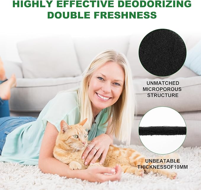 8 Pack Carbon Filters Compatible with Litter-Robot 4 Activated Charcoal Charcoal Filters for Litter Box Carbon Premium Filter to Eliminate Odors Control Damp from Pets and Keep Home Fresh