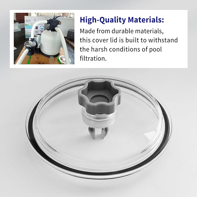 XJJ 28645EG Pool Leaf Trap Cover Lid 5 inch have O-Ring, Valve, Fit for Intex 12 Inch Sand Filter Pumps, NOT Fits Intex 14 & 16 Inch Sand Filter Pumps