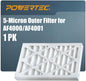 POWERTEC 5 Micron Outer Air Filter 1PK for WEN 3410, POWERTEC AF4000/AF4001, Shop Fox W1830 Air Filtration System, Woodworking Air Filters for Workshop & Garage (75007)