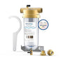 Waterdrop Mega Spin Down Sediment Filter, Reusable Whole House Water Filter System for City Water, Backwash Sediment Water Filter System, 100 Micron+5 Micron PP Filter, 1" MNPT + 3/4" FNPT, BPA Free