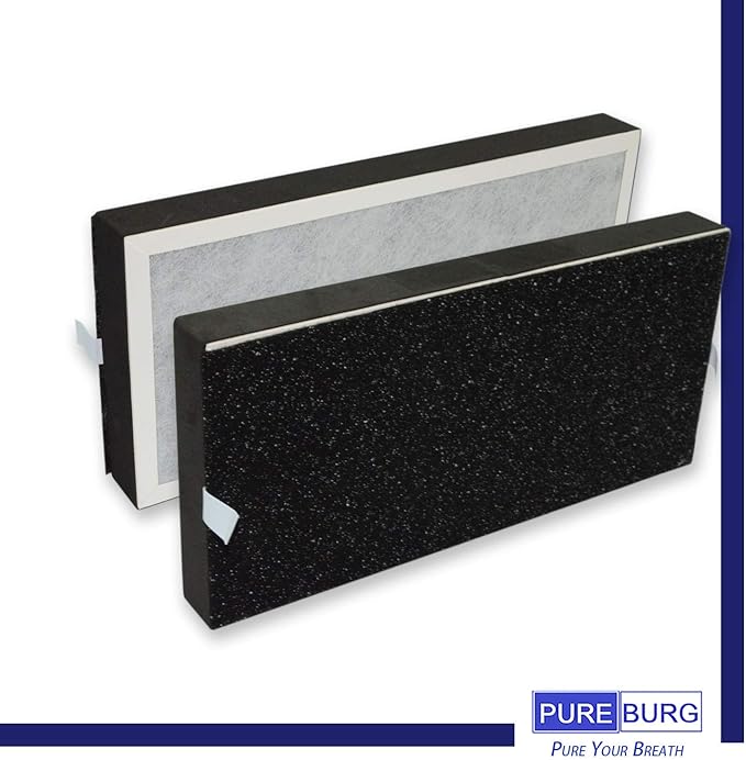 PUREBURG Replacement Filter Set Compatible with Hunter HP100 HT100 Air Purifier,2-Pack H13 HEPA + 4 x Activated Carbon Pre-Filters 4-Stage Filtration Air Clean VOCs