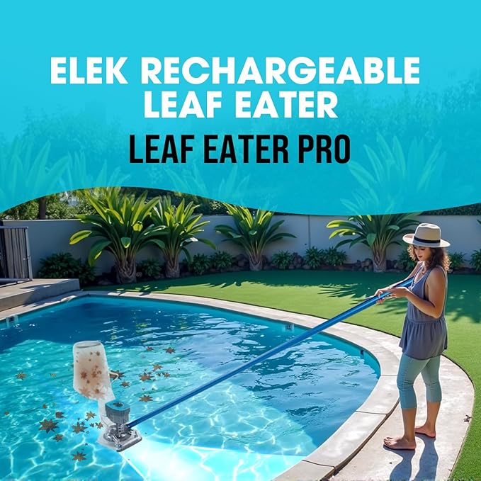 Cordless Rechargeable Pool Leaf Vacuum, Ultra Strong Suction, 3 in 1 Cleaning Solution – Deep, Shallow & Surface Skimmer, for Above Ground Pools & In Ground Pools