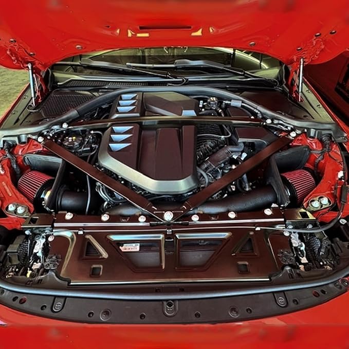KYOSTAR Universal 3.5" (89mm) High-Flow Air Filter, Reusable Cone Cold Air Intake, High Performance, Washable, Clamp-On Car High Flow Air Kit, Flange Diameter: 3.5 Inch, Filter Height: 6.1 Inch, Red