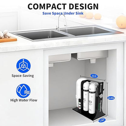 WINGSOL Integrated Reverse Osmosis Water Filter, NSF/ANSI 42/53/58, 8-Stage Under Sink RO Filtration System for 0 TDS Pure Water, Easy Installation Compact Size, No Electricity Needed