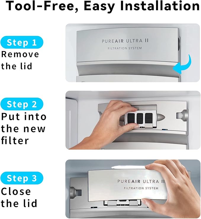 6-Pack Refrigerator Air Filter Replacement for Frigidaire PureAir Ultra 2 & Electrolux ELPAULTRA2 – Triple Layer Activated Carbon, Fast Odor & VOC Removal, Long Lasting, Easy Install