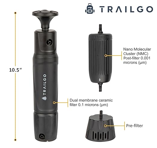 Tactical XR Water Filtration System 0.001 Micron Nano Filtration Military Grade - High-Volume 3-Stage Portable Purification Filter - Camping, Backpacking, Hiking, Emergency Preparedness
