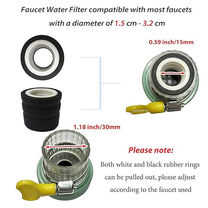 4 Pack Faucet Mount Filters,Faucet Water Filter for Kitchen,Purifier Kitchen Tap Filtration for Kitchen Bathroom with Activated Carbon Removes Chlorine Fluoride Heavy Metals Hard Water (Random Color)