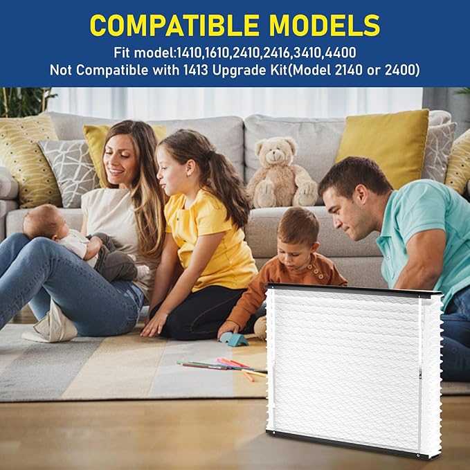 2Pack 413 Replacement Filter Compatible with AprilAire Size:16x25x4 Whole House Air Purifiers model:1410, 1610, 2140, 2410, 2416, 3410, 4400, MERV 13