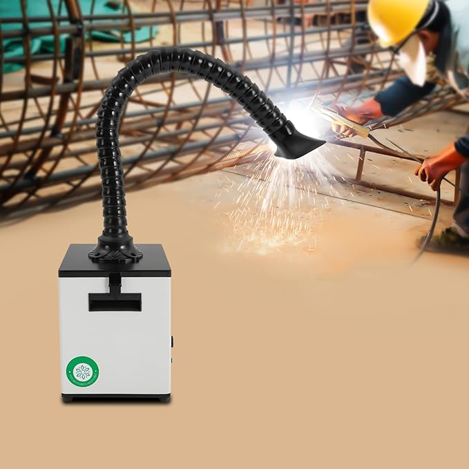 100W Fume Extractor Smoke Purifier,3-Stage HEPA Activated Carbon Filters, Low-Noise,225m³/h Air Flow, Tabletop Adsorption Filtration for Soldering,Smoke, Dust, Particles, Rosin, Hair