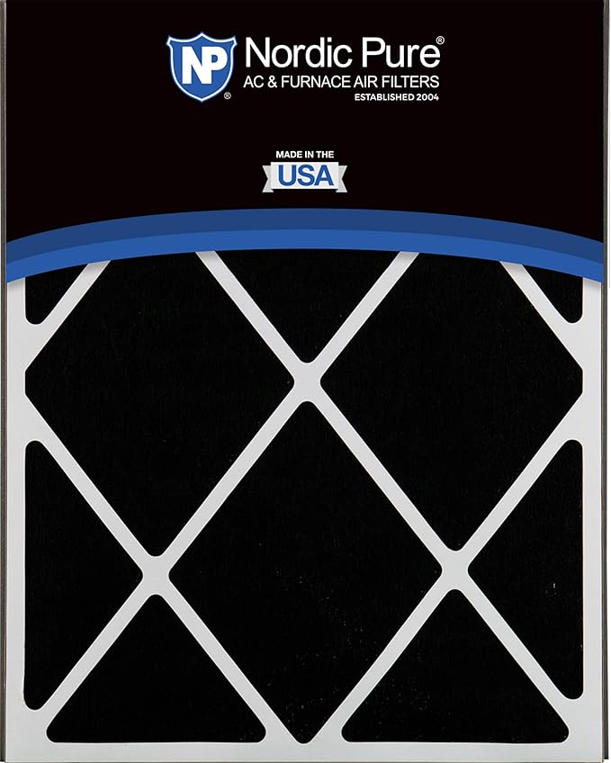 Nordic Pure 20x25x5 (Actual Size: 19 3/4 x 24 1/4 x 4 7/8) Air Bear AC Filter Replacement MERV 13 Plus Carbon 2 Pack
