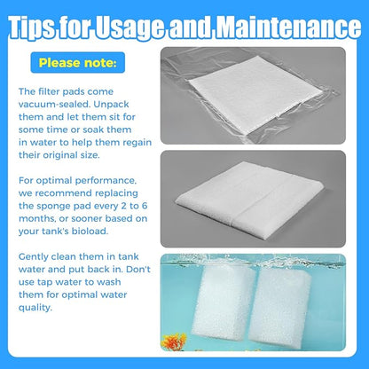 AQUANEAT 6-Pack Replacement Filter Sponge Pads, Aquarium Foam Insert Compatible with AquaClear 50, Fish Tank Filter Media
