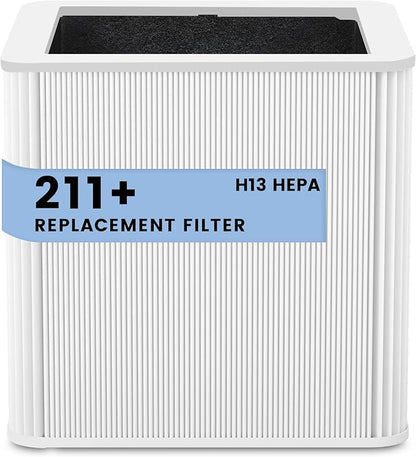 211+ Filter Replacement Compatible with Blue Pure 211+ and 211+ Auto Air Purifier, 2-Stage Filtration System of H13 True Filter & Activated Carbon Filter, 1 Pack