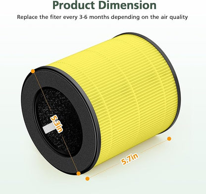 B-D02L/M05 Per Care Replacement Filter, Compatible with MOOKA B-D02L & M05, for VEWIOR B-D02U, for KOIOS B-D02L, for Tailulu D10 Air Purifier, 3-IN-1 Filter for MOOKA B-D02L Filter, 2 Pack