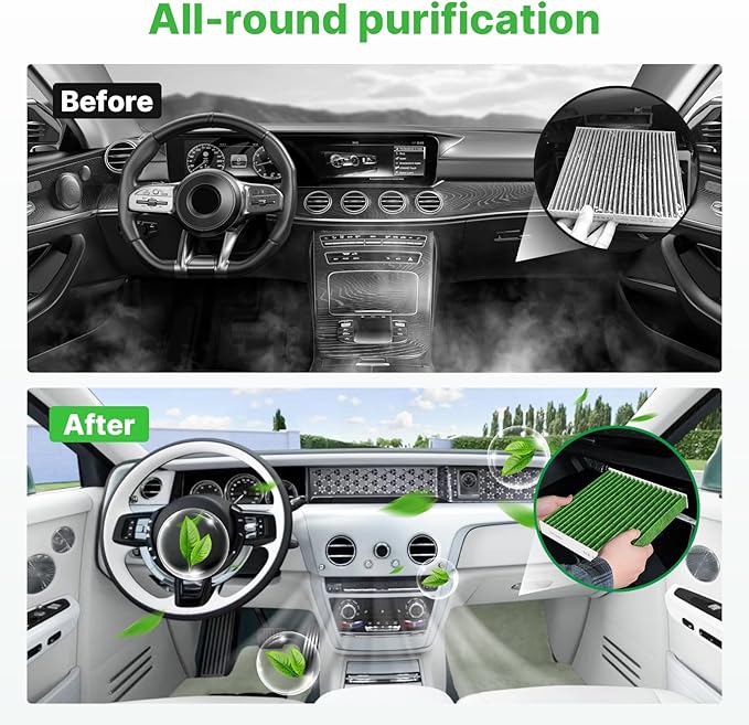 Engine+Cabin Air Filters Fit for Cherokee 2019-2023 L4 2.4L, Cherokee 2019-2023 V6 3.2L Engine Air Filter Replacement Cabin Air Filter Accessories# CF12307 68245310AA