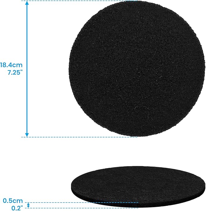 PURIMADE 10Pack 7.25 Inch Charcoal Filters for Compost Bucket with Cutting Template & Trash Can Bag Holder Clip, Universal Size Compost Bin Filter, Compost Filters for Countertop Bin