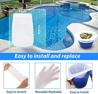40-Pack Pool Skimmer Socks, Ultra Fine Mesh Screen Skimmer Filter Socks Swimming Pool Skimmer Basket Sock Pool Cleaning Filter Socks Cleans Debris and Leaves for In-Ground or Above Ground Pools