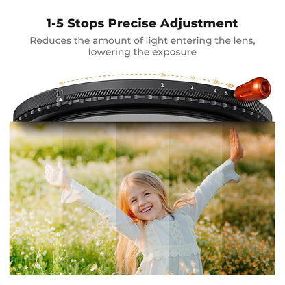 K&F CONCEPT 46mm Black Diffusion Mist Effect 1/4 & Variable ND2-32(1-5 Stops) & Circular Polarizing Filter CPL-in 1 HD Lens Filter with 28 Multi-Coatings for Camera Lenses (Nano-X Series)