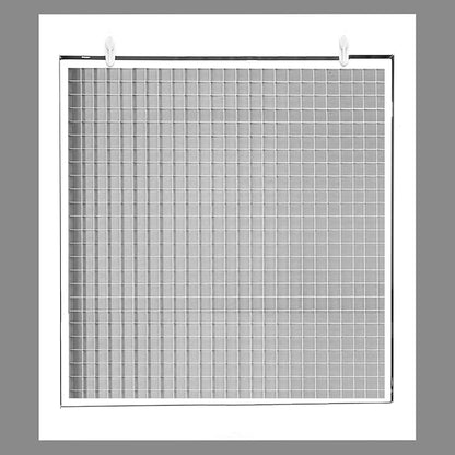HVAC Premium 12" x 12" Cube Core Eggcrate Return Air Filter Grille for 1" Filter - Aluminum - White [Outer Dimensions: 14.5" x 14.5"]
