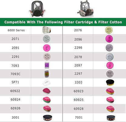 Full Face Respirаtor Reusable, Organic Vapor Respirаtor Compatible with Particulate Filter, Protection for Painting, Machine Polishing, Welding, Same as 6000 6800 7800 FF-400 V-Series