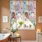 Swag Curtain Valances for Kitchen Windows,Happy Easter Rabbit Butt Egg on Daisy Leaf Short Rod Pocket Window Valance,Bufferfly on Wood Barn Swag Topper for Bedroom Living Room,2 Panels 28x36in
