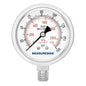 MEASUREMAN Fully Stainless Steel Hydraulic Glycerin Filled Pressure Gauge, 2-1/2" Dial Size,0-160psi/kpa,1/4" NPT Lower Mount