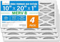 LotFancy 10x20x1 Air Filter MERV 8 4-Pack, Electrostatic Pleated Furnace & AC Filter, Captures Dust, Pet Hair, Pollen, Actual Size: 9.75"x19.75"x0.75"