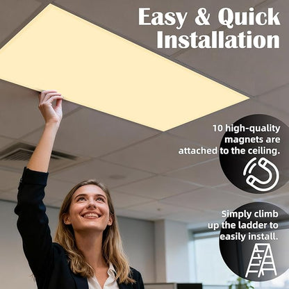 Fluorescent Light Covers - Classroom Covers for Ceiling Lights, 1 PCS 4 x 2 Feet Magnetic Light Filters, Classroom, Office Decor (Warm Yellow)