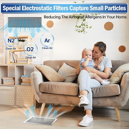 UBeesize Air Vent Filters Kit - 20" x 100" Cut to Size Air Filter Material (70+ Filters), With Adhesive Hook Tape for Home Floor, Grilles, Ceiling, HVAC Furnace Vents