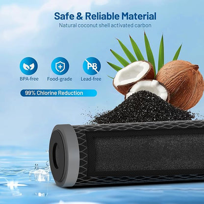 5 Micron 10" x 2.5" Whole House CTO Carbon Block Water Filter Cartridge Replacement for AO-WH-PRE-RCP2, FX12P, WFPFC8002, WFPFC9001, WHKF-WHWC, FXWTC, W5CIP, 3WH-STDCW-F02, SCWH-5 (Pack of 4)