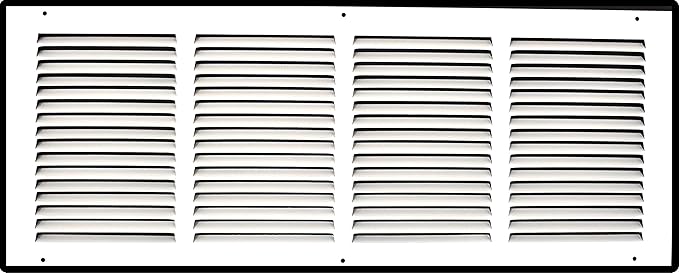Fits 24x10 Duct Opening | Steel Return Air Grille by Handua | Vent Cover Grill for Sidewall and Ceiling | White | HVAC Cold Air Intake Grille | Outer Dimensions: 25.75"W X 11.75"
