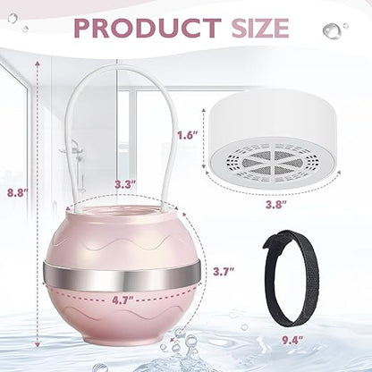 Bath Filter for Tub Faucet - 10 Stages Bath Water Filter 2,500 Gallons, Removes Contaminants & pH Balancer, Improved Skin, Hair, and Nail Condition - BPA-Free & Easy Install (Pink)