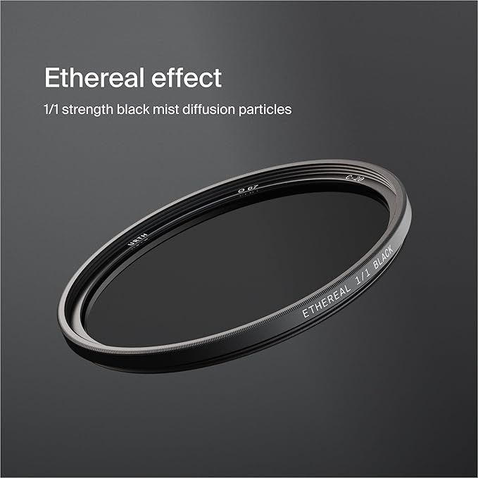 Urth 49mm Ethereal Black Mist ¹⁄₁ Diffusion Lens Filter (Plus+) - Cinematic Effect, 20-Layer Nano-Coated Light Dispersing Particles
